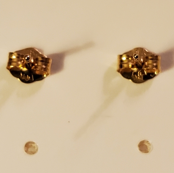Heart ruby and diamond stud earrings - Picture 3 of 3